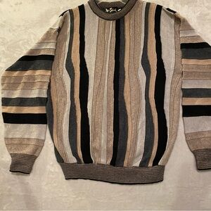 Alan Stuart Sweater Men’s Large Colorful 3D Cosby Grandpa Abstract Vintage